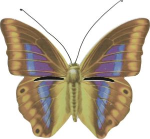 Decoris Bruin geel vlinderhuis 20 cm Tuindecoratie Diervriendelijk Hotel huisje voor vlinders