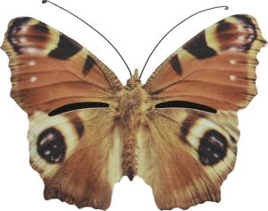 Decoris Bruin oranje vlinderhuis 20 cm Tuindecoratie Diervriendelijk Hotel huisje voor vlinders