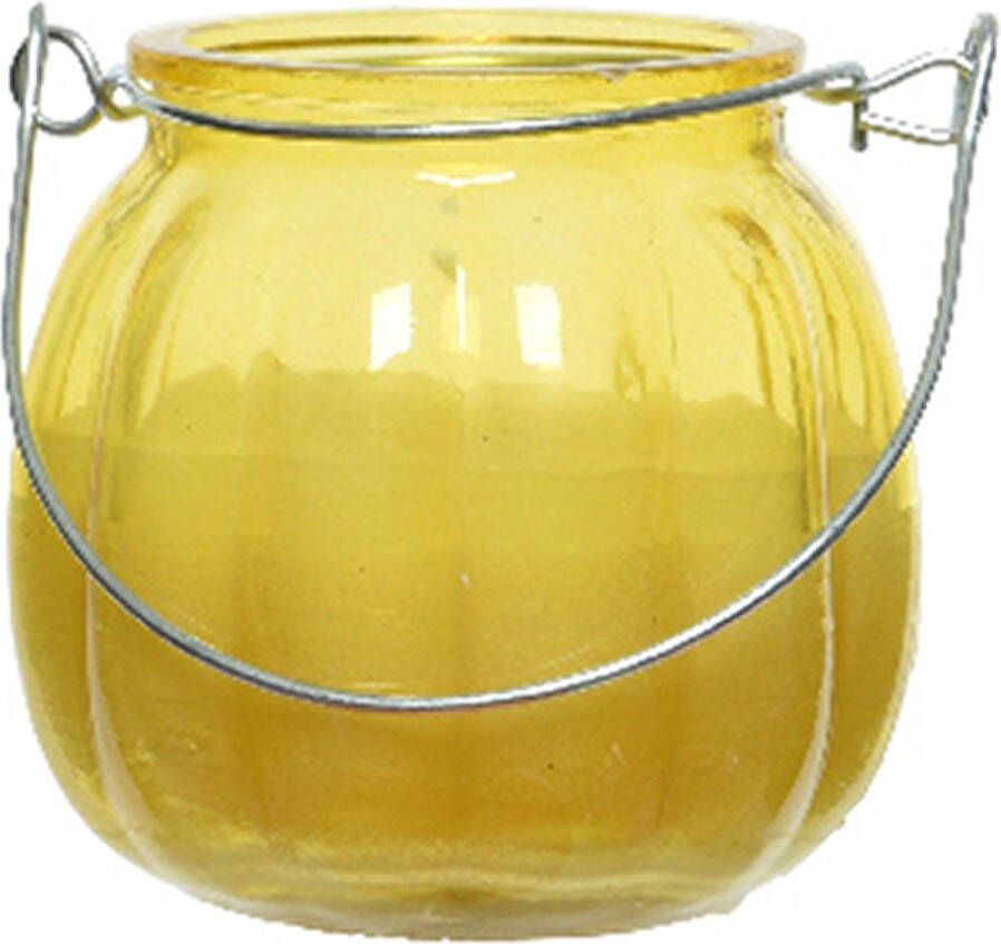 Decoris Citronella kaars glas geel anti muggen 15 branduren D8 x H8 cm