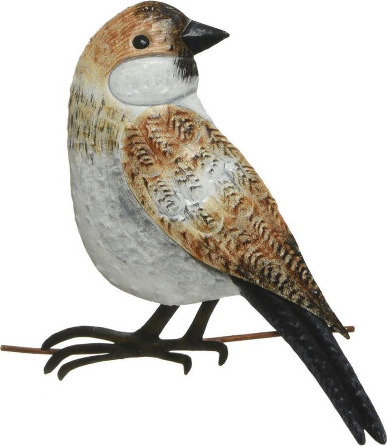 Decoris Decoratie vogel muurvogel Mus voor in de tuin 38 cm Tuindecoratie dierenbeeldjes Tuinvogels muurvogels