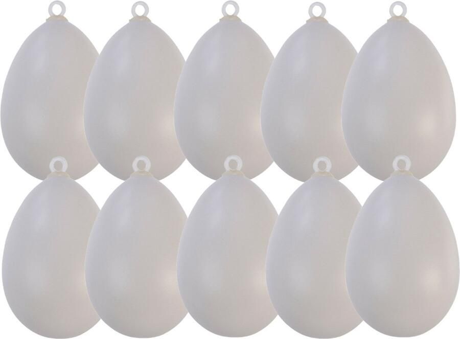 Decoris Hobby eieren 30x kunststof wit D4 x H6 cm paasdecoratie