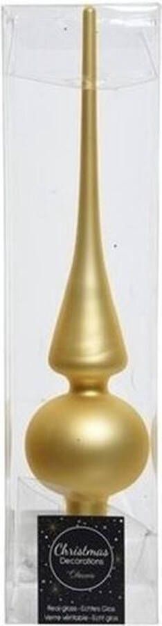 Decoris Goud glazen piek mat 26 cm Gouden kerstboom versieringen