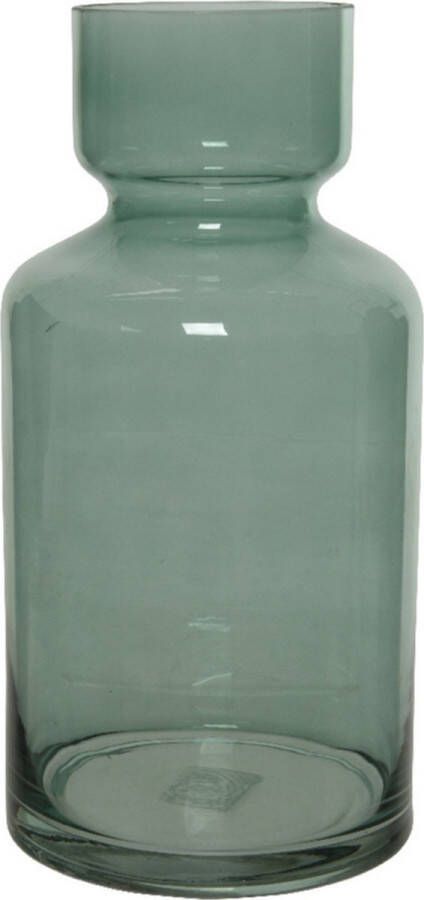 Decoris Groene vazen bloemenvaas 6 liter van glas 15 x 30 cm Glazen vazen voor bloemen en boeketten