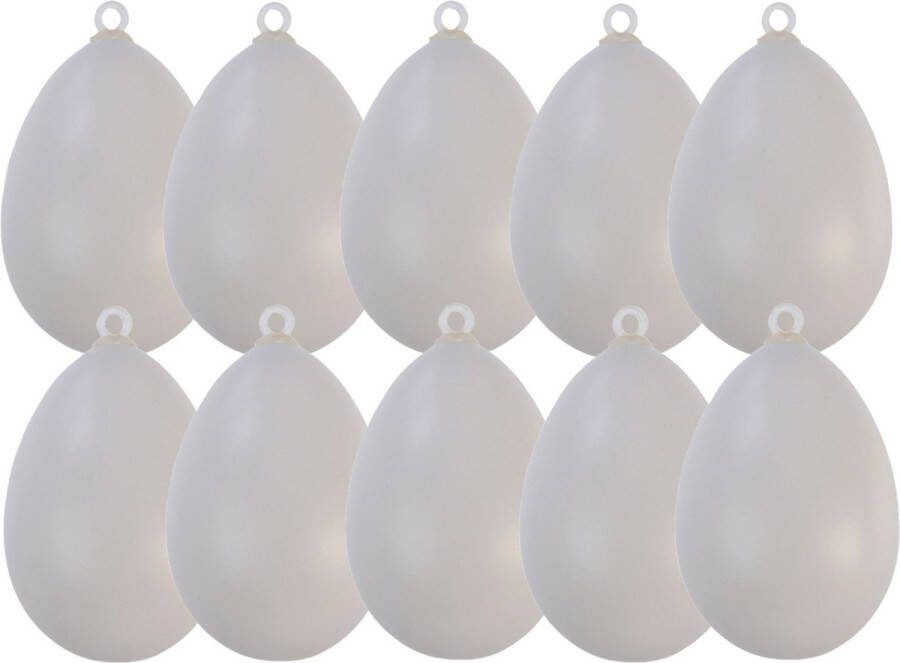 Decoris Hobby eieren 20x kunststof wit D4 x H6 cm paasdecoratie