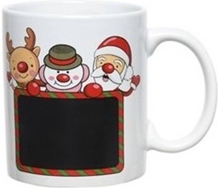 Decoris Kerst beker mok 300 ml rendier sneeuwpop kerstman Kerstservies Kerstontbijt Kerstdiner tafeldecoratie kerstmok