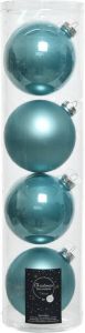 Decoris Decoratief Beeld Kerstballen Glas Emaille-mat Dia Arctic Aluminium Blauw