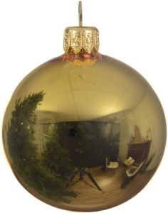 Decoris Kerstballen Glas Glans 6 Cm Licht Goud