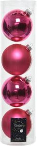Decoris Decoratief Beeld Kerstballen Glas Glans-mat Dia Knal Aluminium Roze