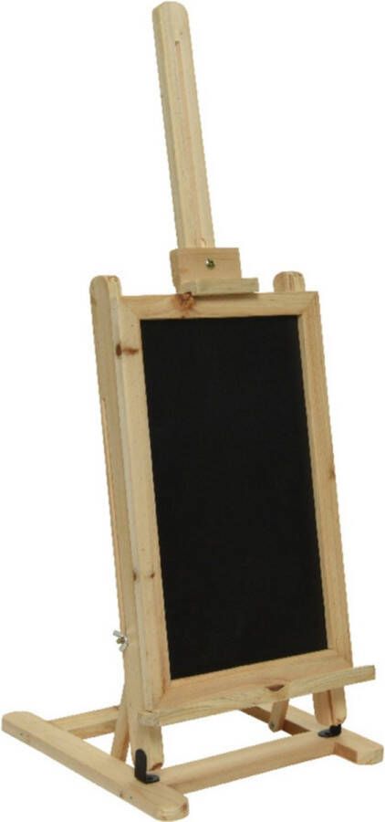 Decoris Krijtbord memobord schildersezel van hout 31 x 29 x 85 cm Krijtborden