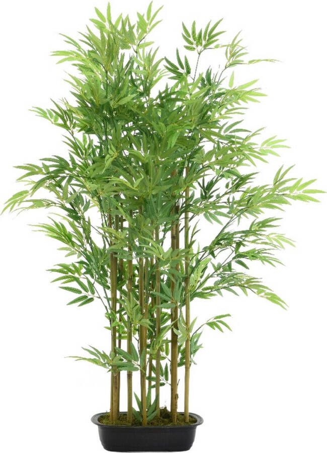 Decoris Kunst bamboeplant in kunststof pot H 120 cm