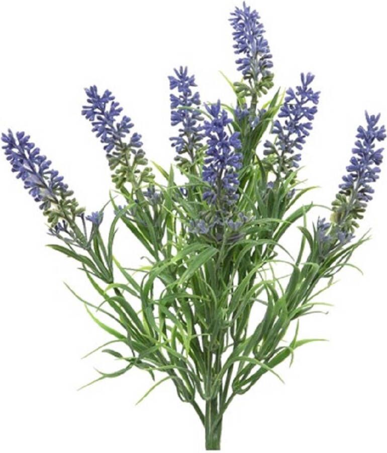 Merkloos Sans marque Lavandula lavendel kunstplant 34 cm bosje bundel Kunstplanten nepplanten