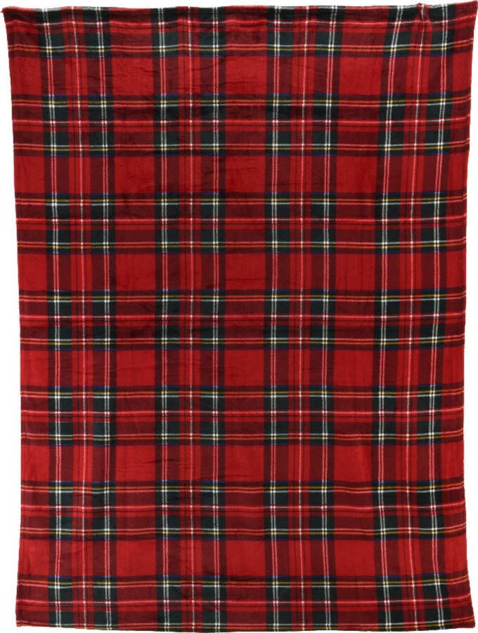 Merkloos Sans marque Plaid polyester flanel ruit 150x200cm