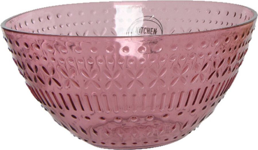 Decoris schaaltje kom roze kunststof D14 x H7 cm campingservies Kommetjes