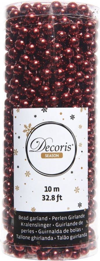 Decoris Season Decorations Decoris Kralenketting Plastic Ossenbloed 0.8x1000cm