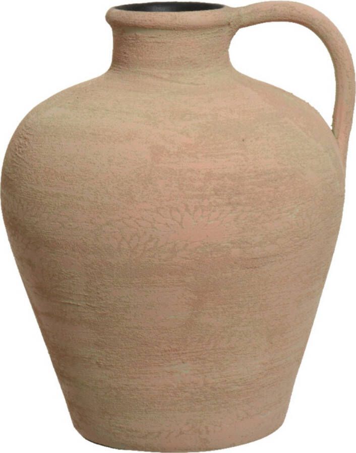 Decoris Vaas kruik model terracotta licht bruin D25 x H30 cm bloemenvaas Vazen