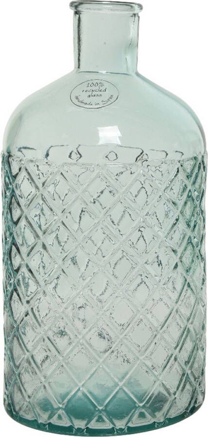 Decoris Vaas bloemenvaas van gerecycled glas D14 x H28 cm transparant Vazen