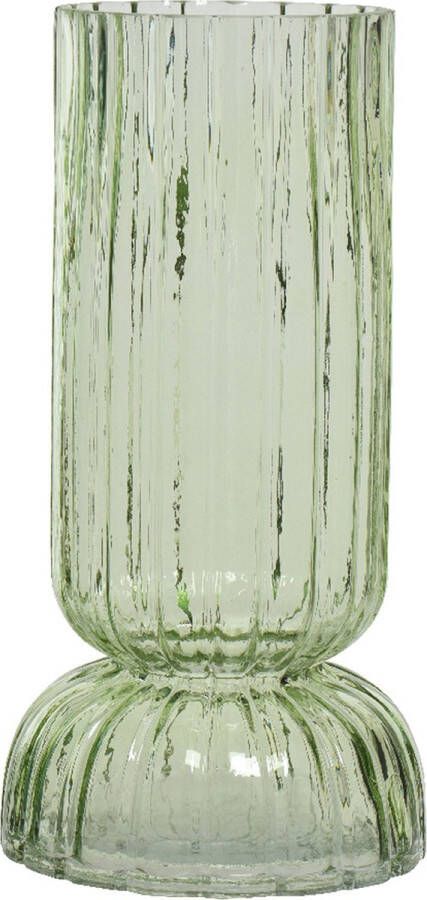 Decoris Vaas bloemenvaas glas D13 x H26 cm lichtgroen Vazen