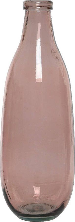 Decoris Vaas bloemenvaas van gerecycled glas D15 x H40 cm roze
