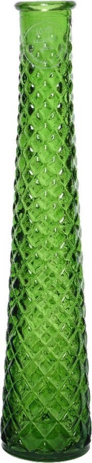 Decoris Vaas bloemenvaas van gerecycled glas D7 x H32 cm groen