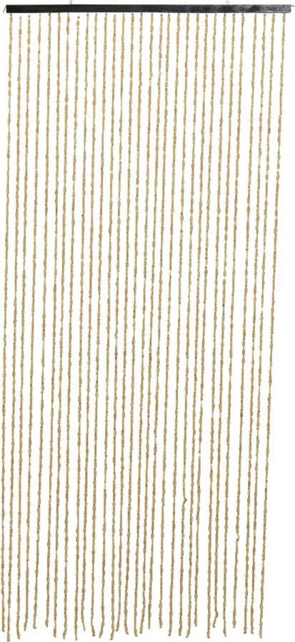 Decoris Vliegengordijn deurgordijn met bamboe kralen 90 x 200 cm Vliegengordijnen