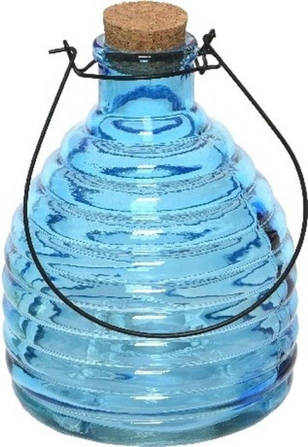 Decoris Wespenvanger wespenval blauw 17 cm van glas Insectenvangers insectenvallen Insectenbestrijding