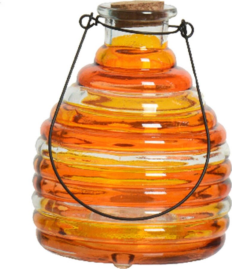 Decoris Wespenvanger wespenval met hengsel glas oranje D13 x H17 cm Ongediertevallen Ongediertebestrijding