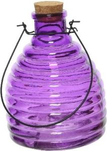 Decoris Wespenvanger wespenval paars 17 cm van glas Insectenvangers insectenvallen Insectenbestrijding