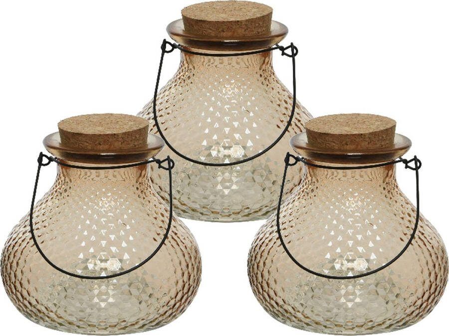 Decoris wespenvanger wespenval set 3x glas lichtbruin D14 x H13 cm
