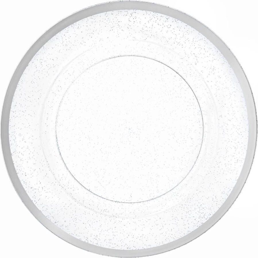 Decorline -4 x Premium herbruikbare kunststof Onderbord set Glitter Zilver