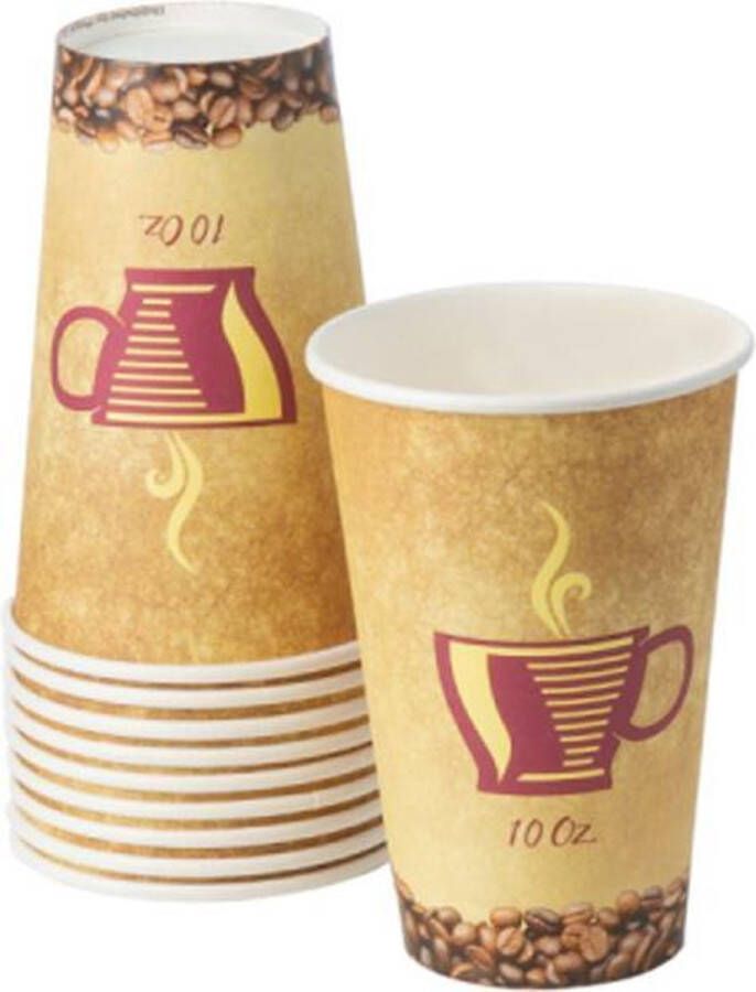 Decorline-Europe Kartonnen bekers 300ml 100 stuks koffie bekers wegwerp papieren bekers