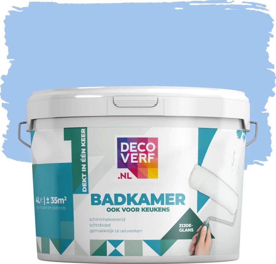Decoverf.nl Decoverf Badkamer Verf Retro Blauw 4l