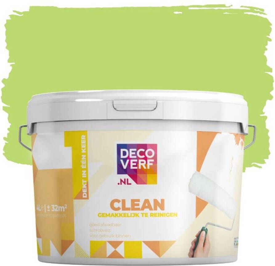 Decoverf.nl Decoverf Clean Muurverf Appelgroen 4l
