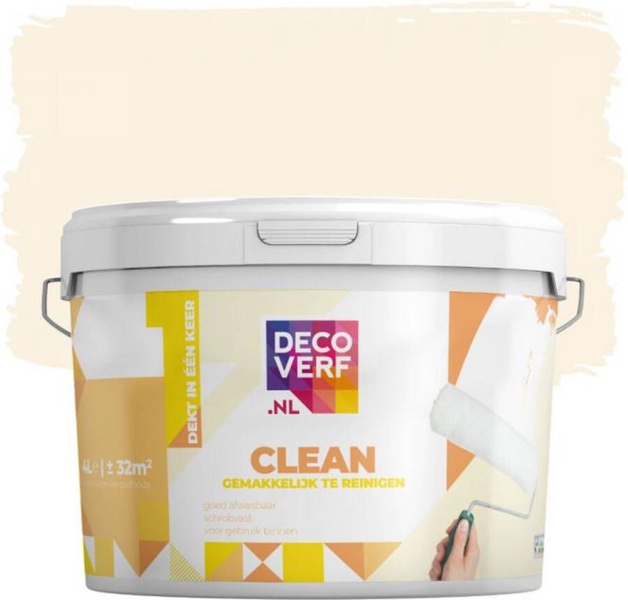 Decoverf.nl Decoverf Clean Muurverf Bamboo Creme 4l