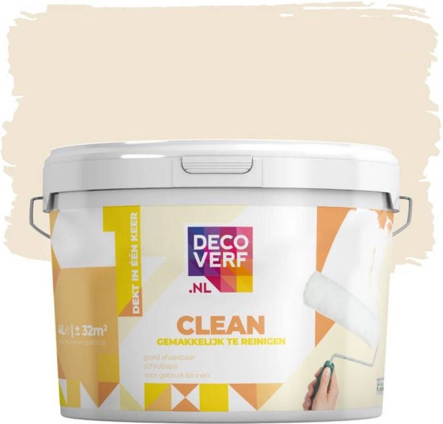 Decoverf.nl Decoverf Clean Muurverf Beigegrijs 4l
