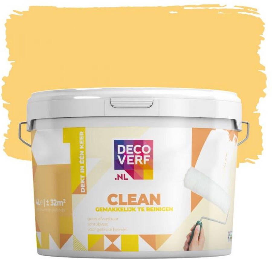 Decoverf.nl Decoverf Clean Muurverf Citrusgeel 4l
