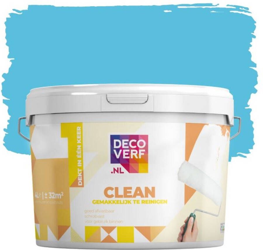 Decoverf.nl Decoverf Clean Muurverf Confetti Blauw 4l