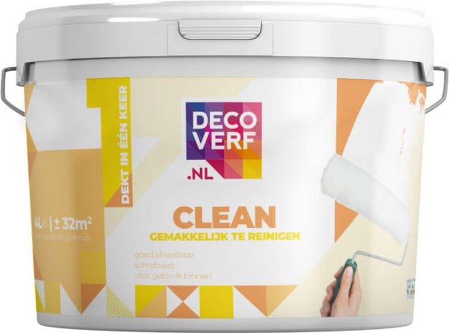 Decoverf.nl Decoverf Clean Muurverf Gebroken Wit 9010 4l