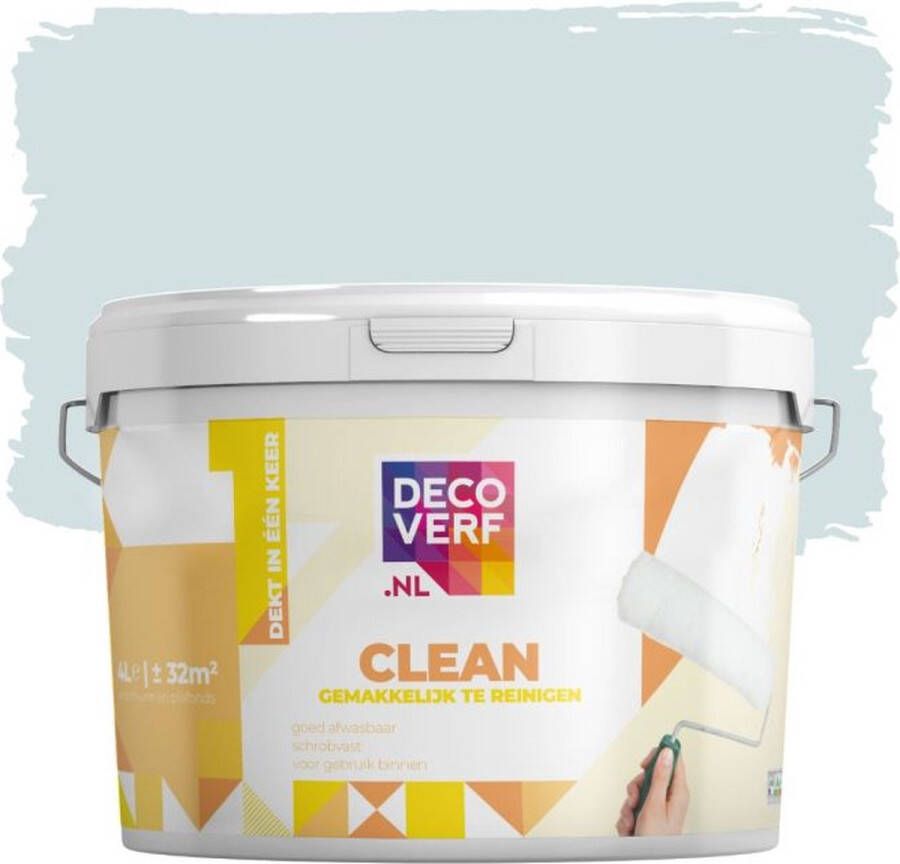Decoverf.nl Decoverf Clean Muurverf Ijsblauw 4l