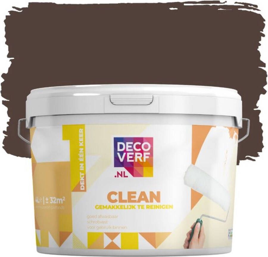 Decoverf.nl Decoverf Clean Muurverf Koffiebruin 4l
