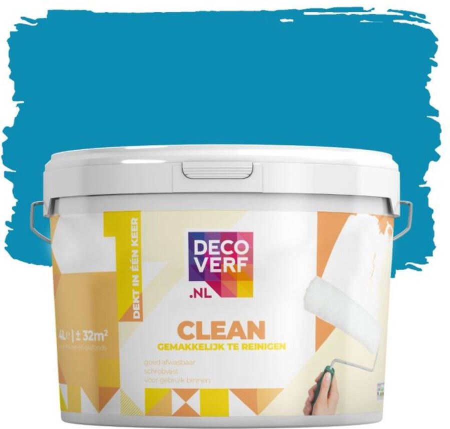 Decoverf.nl Decoverf Clean Muurverf Korenblauw 4l