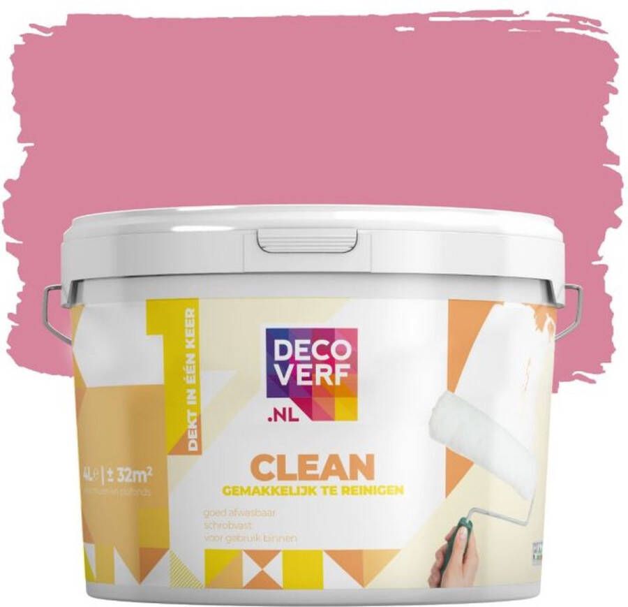 Decoverf.nl Decoverf clean muurverf licht roze 4L