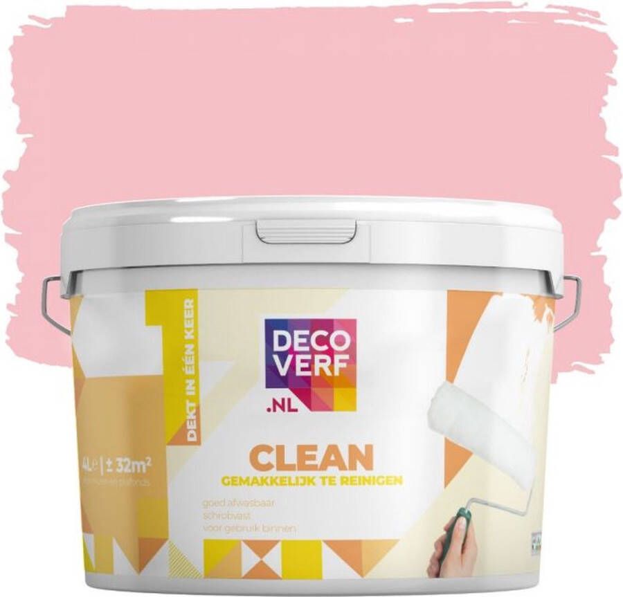 Decoverf.nl Decoverf Clean Muurverf Marshmallow Roze 4l