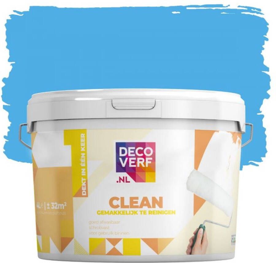 Decoverf.nl Decoverf Clean Muurverf Middenblauw 4l