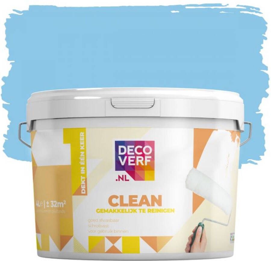 Decoverf.nl Decoverf Clean Muurverf Ochtendblauw 4l