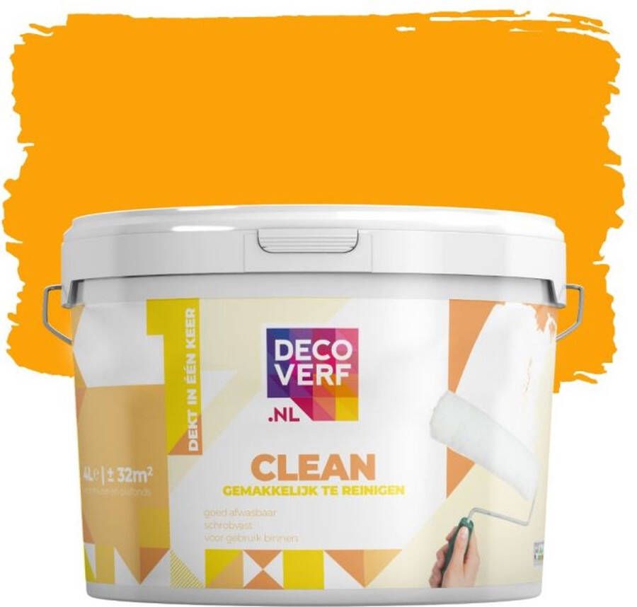 Decoverf.nl Decoverf Clean Muurverf Okergeel 4l