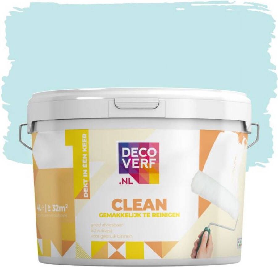 Decoverf.nl Decoverf Clean Muurverf Oud Lichtblauw 4l