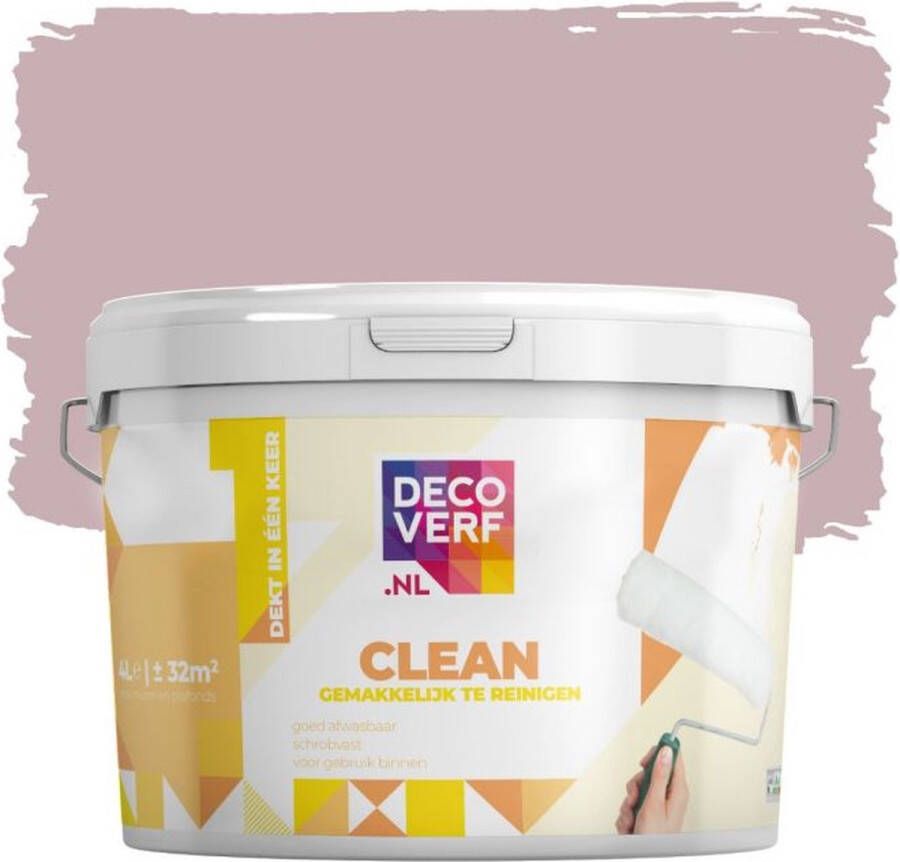 Decoverf.nl Decoverf Clean Muurverf Oud Roze 4l