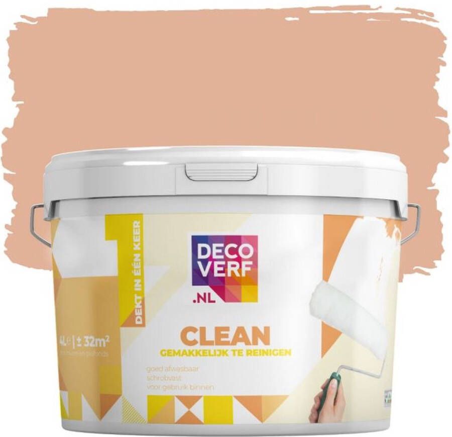 Decoverf.nl Decoverf Clean Muurverf Perzik 4l