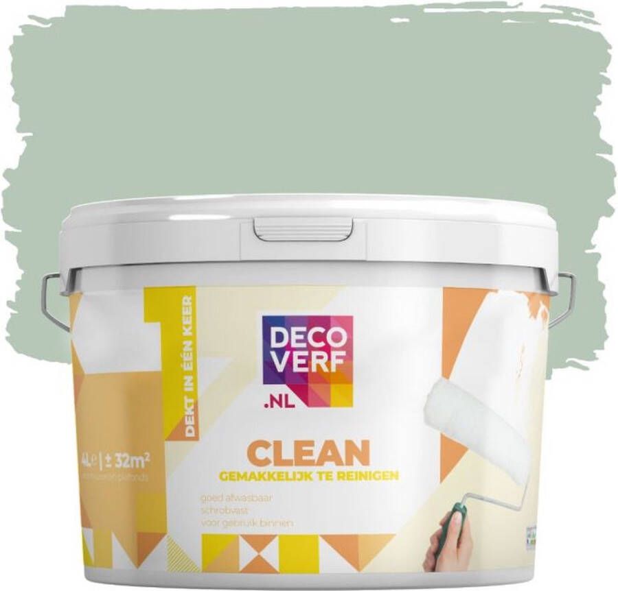 Decoverf.nl Decoverf Clean Muurverf Saliegroen 4l