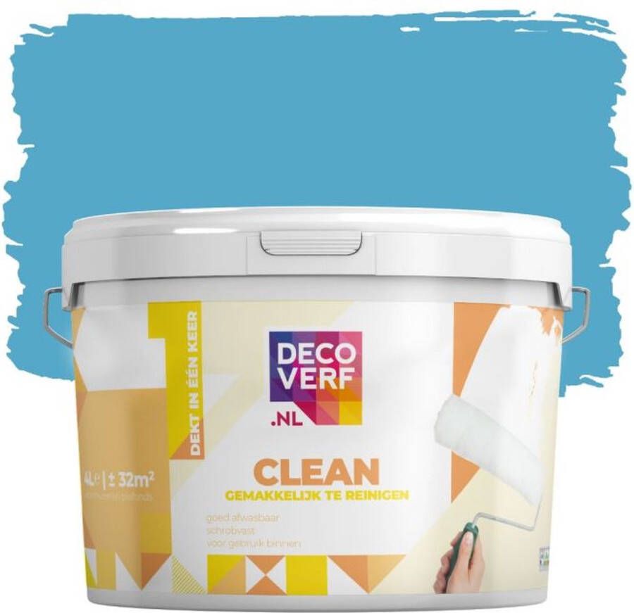 Decoverf.nl Decoverf Clean Muurverf Staalblauw 4l